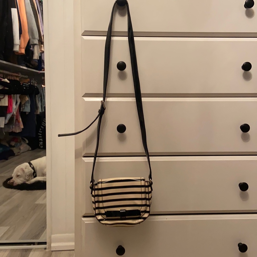 Kate Spade Black and White Stripe Crossbody
